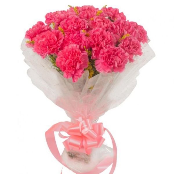 Pink Carnation Classy Bouquet Iris Florists mangalore online delivery