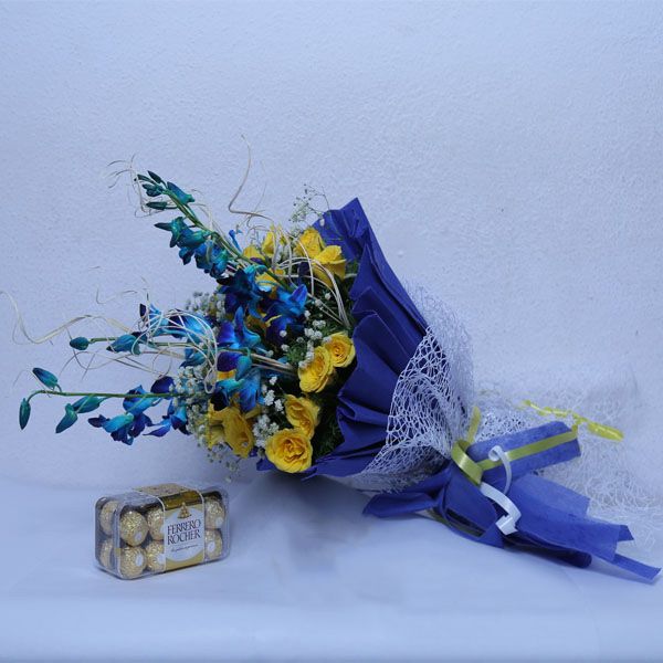 Brighten The Day With Royal Blue Bouquet Iris Florists mangalore