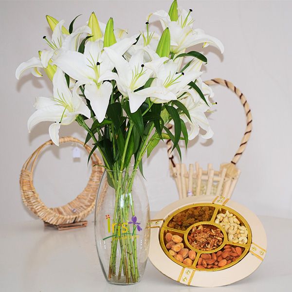 Lilly Dry Fruits Combo Iris Florists mangalore online delivery of