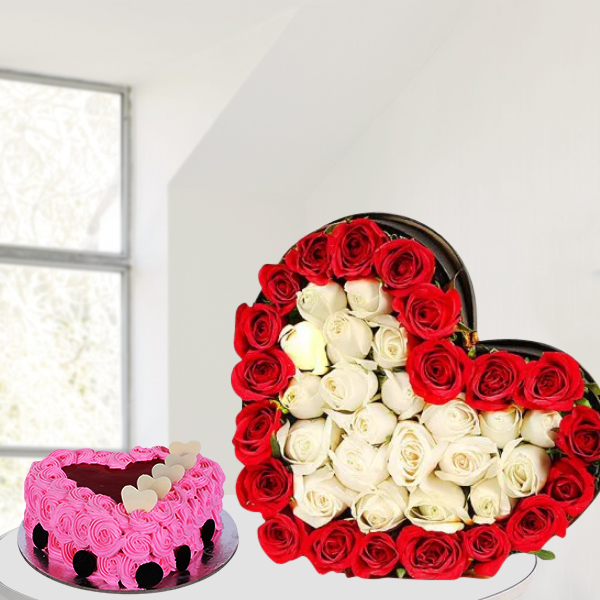 Box Arrangement With Cake Iris Florists mangalore online delivery of