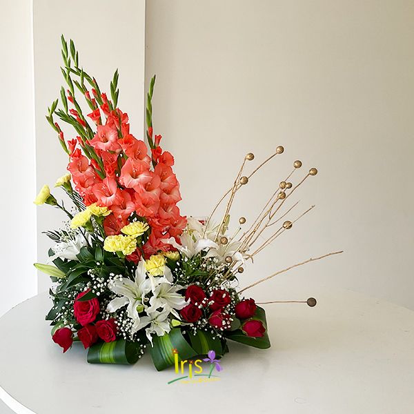 Glad Arrangement Iris Florists mangalore online delivery of flowers